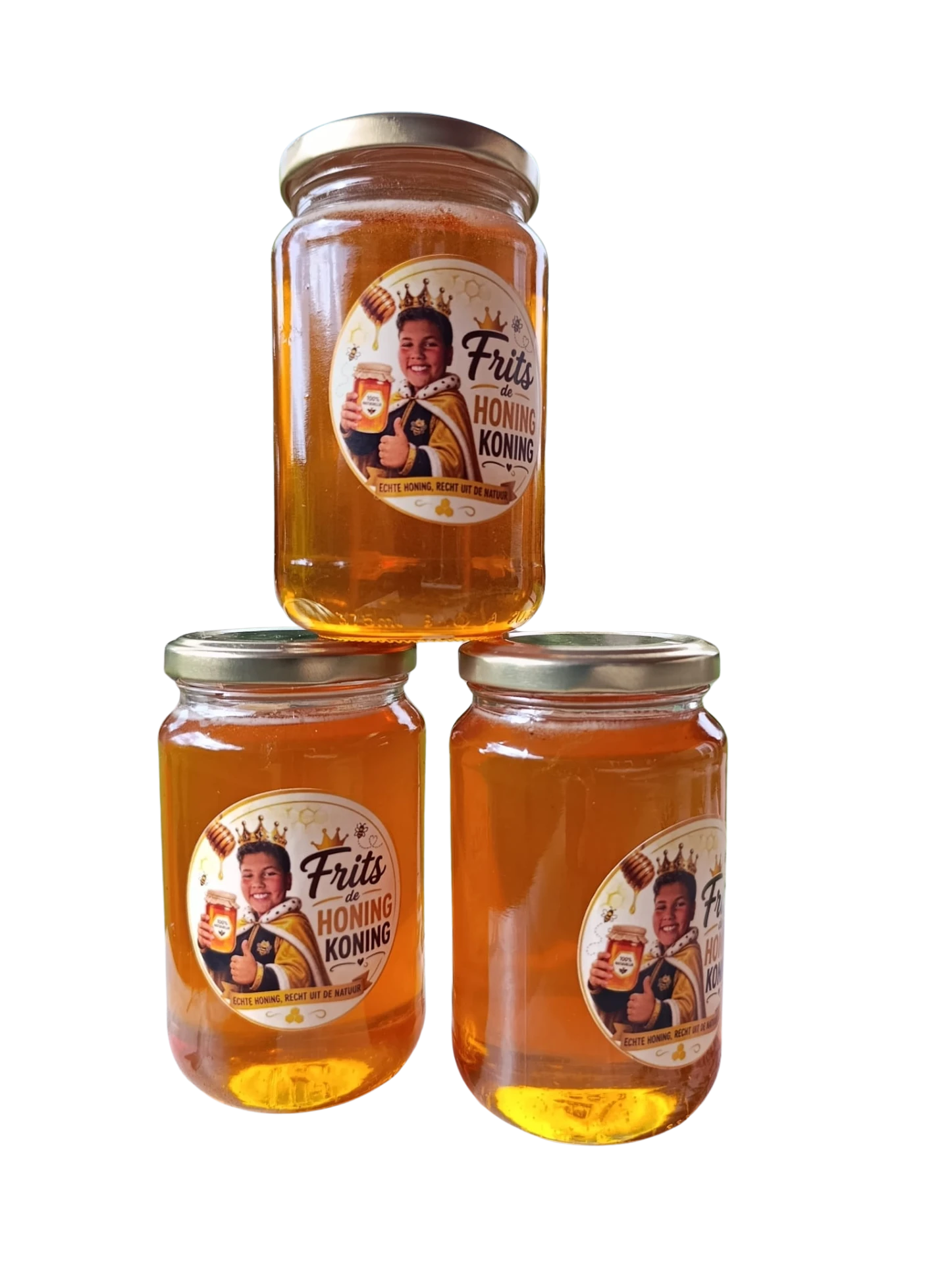 Drie potjes honing van Frits de Honingkoning